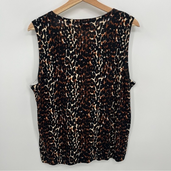 NWT Talbots Leopard Animal Print Sleeveless Top XL - Picture 7 of 7